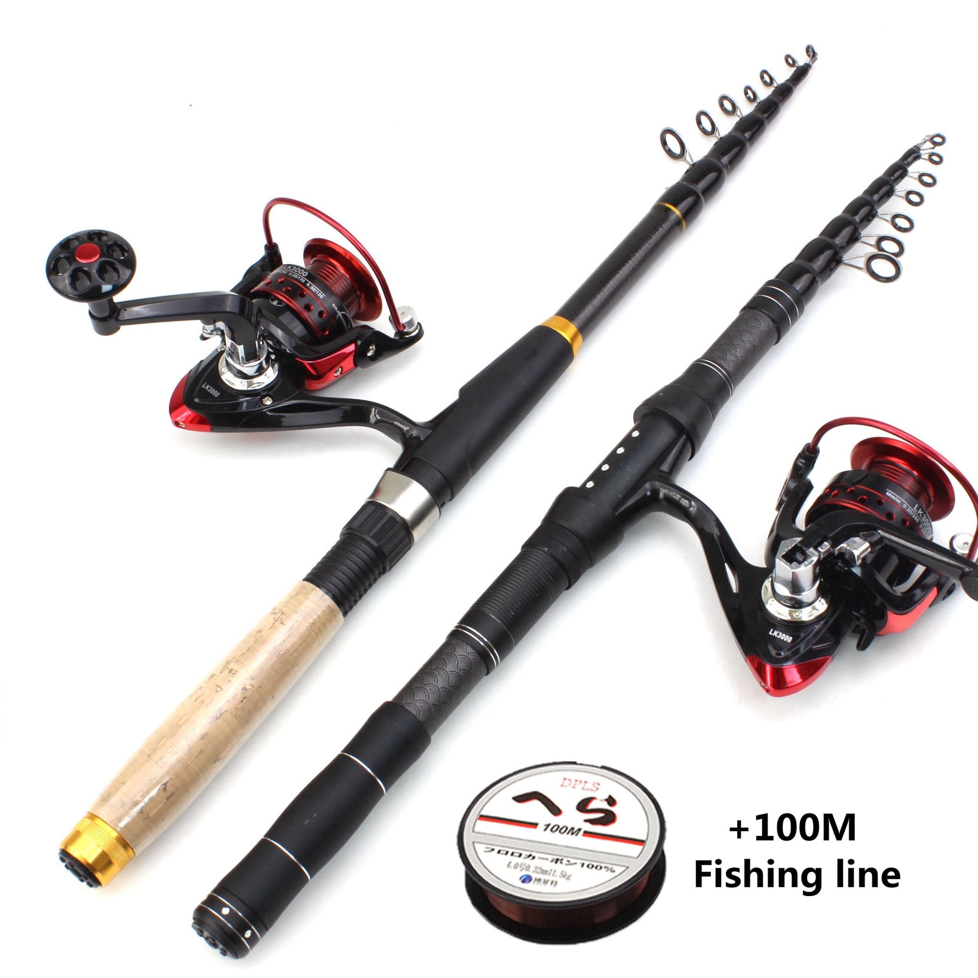 Carbon Fiber Telescopic Fishing Rod Portable Spinning Rod and