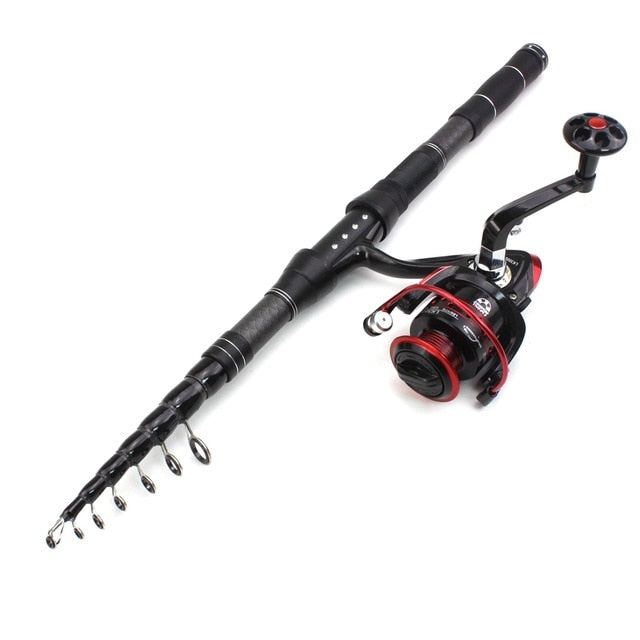 Carbon Fiber Telescopic Fishing Rod Portable Spinning Rod and Spinning –  Outgeeker